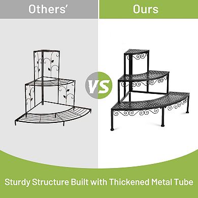 3-tier Corner Metal Flower Ladder Plant Stand