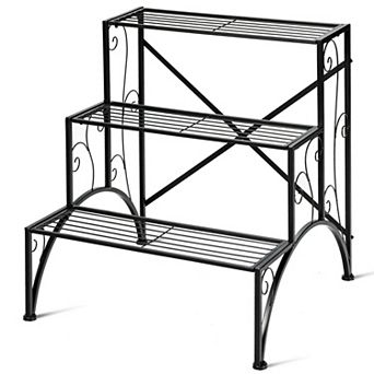 3 tier Metal Plant Rack Garden Shelf in Stair Style