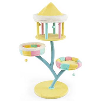 Multi-layer Cat Tree With 2 Removable Perches Scratching Posts-color