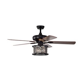 52 Inch 3-speed Crystal Ceiling Fan Light With Remote Control