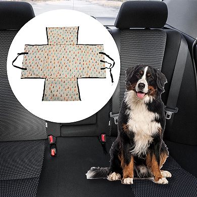 Double Waterproof Car Seat Cover for Pet Puppy Pattern Yellow 1 Pc