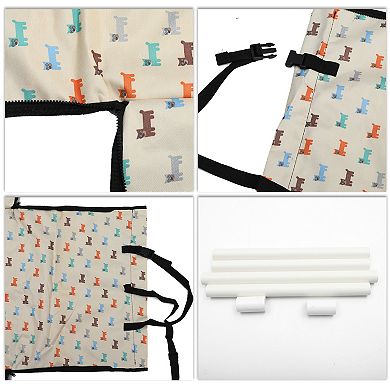 Double Waterproof Car Seat Cover for Pet Puppy Pattern Yellow 1 Pc