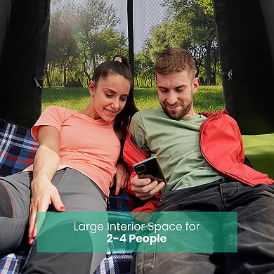 2-4 Person Instant Pop-up Camping Tent With Removable Rainfly