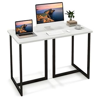 Modern Computer Desk 47 Inch Writing Study Table With Metal Frame