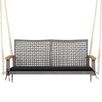 2-Person Patio Wicker Hanging Swing Chair