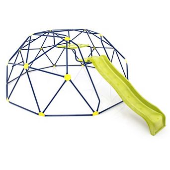 13.3 FT Climbing Dome Geometric Dome Climber with Extended Wavy Slide and 2 Rest Platforms