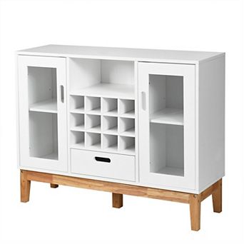 Wood Wine Storage Cabinet Sideboard Console Buffet Server