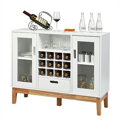 Wood Wine Storage Cabinet Sideboard Console Buffet Server