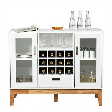 Wood Wine Storage Cabinet Sideboard Console Buffet Server