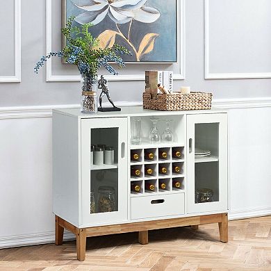 Wood Wine Storage Cabinet Sideboard Console Buffet Server