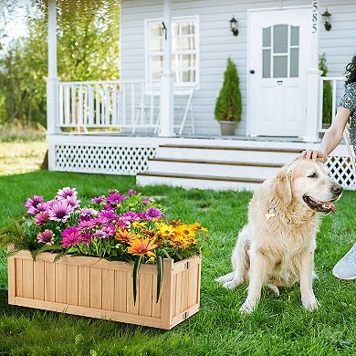Folding Wooden Raised Garden Bed With Removable Bottom For Herbs Fruits Flowers