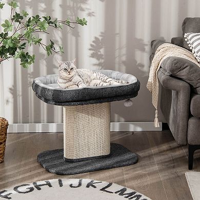 Modern Cat Tree Tower with Large Plush Perch and Sisal Scratching Plate