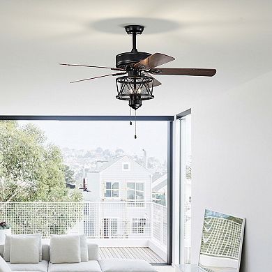 50 Inches Ceiling Fan With Lights Reversible Blades And Pull Chain Control