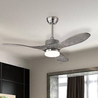 48 Inch Wood Ceiling Fan With Led Lights And 6 Speed Levels