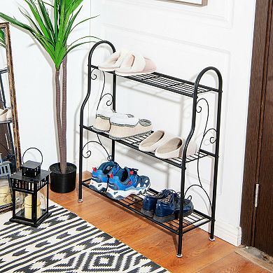 3-tier Scrollwork Designed Metal Plant Stand