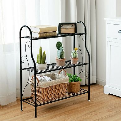 3-tier Scrollwork Designed Metal Plant Stand