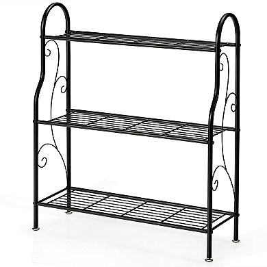 3-tier Scrollwork Designed Metal Plant Stand