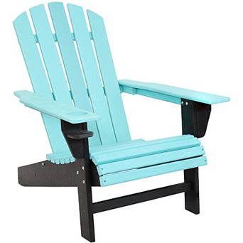 Sunnydaze HDPE Adirondack Chair with Drink Holder