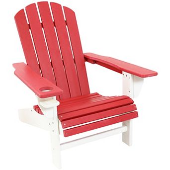Sunnydaze HDPE Adirondack Chair with Drink Holder