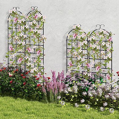 2 Pack Metal Garden Trellis Decorative for Climbing Plants