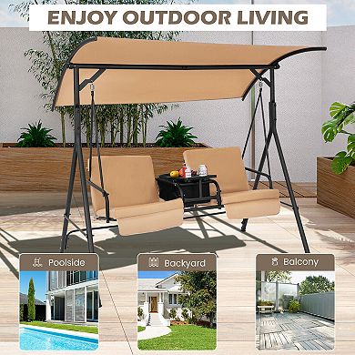 Porch Swing Chair with Adjustable Canopy