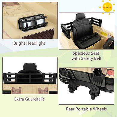 12V Electric Kids Ride On Tank with Rotatable Turret and 8 Missiles