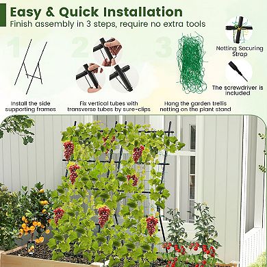 74 Inch Tall Garden Trellis for Flower Vine Vegetable Fruit Pea