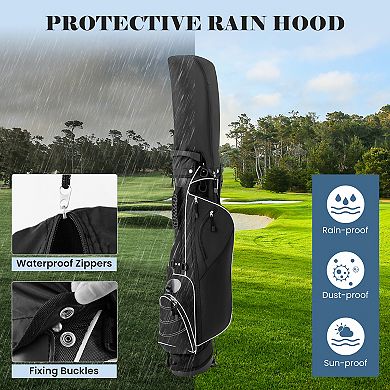 Golf Stand Cart Bag with 4 Way Divider Carry Organizer Pockets