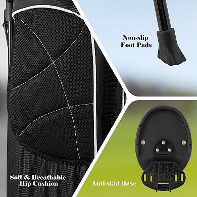 Golf Stand Cart Bag with 4 Way Divider Carry Organizer Pockets