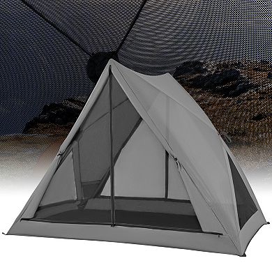 Pop-up Camping Tent For 2-3 People With Carry Bag And Rainfly For Backpacking Hiking Trip-gray