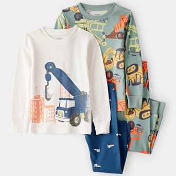 Toddler Boy Carter's 4 pc Construction Print Pajama Top & Pajama Bottoms Set
