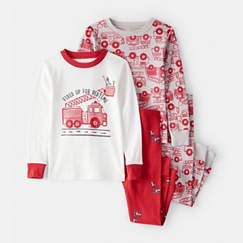 Baby & Toddler Boy Carter's 4 pc Firetruck Print Pajama Top & Pajama Bottoms Set