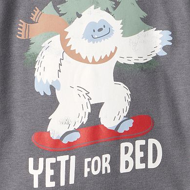 Toddler Boy Carter's 4-Piece Yeti Print 100% Cotton Long Sleeve Snug Fit Pajama Top & Pajama Bottoms Set