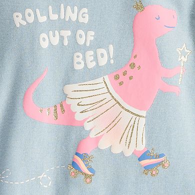 Toddler Girl Carter's Dinosaur Print Cotton 4-pc. Pajama Set