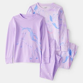 Baby & Toddler Girl Carter's 4 pc Unicorn Print Pajama Top & Pajama Bottoms Set