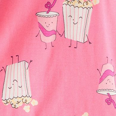 Toddler Girls Carter's Movie Print 4 Piece Pajama Top & Pajama Bottoms Set