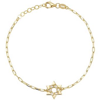 LUMINOR GOLD 14k Gold Diamond Accent Star Of David Bracelet
