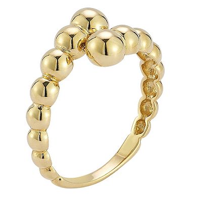 LUMINOR GOLD 14k Gold Graduating Ball Bypass Ring