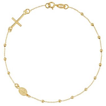 LUMINOR GOLD 14k Gold Beaded Rosary Bracelet