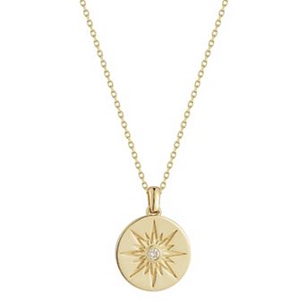 LUMINOR GOLD 14k Gold Diamond Accent Starburst Pendant Necklace