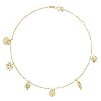 LUMINOR GOLD 14k Gold Charm Anklet