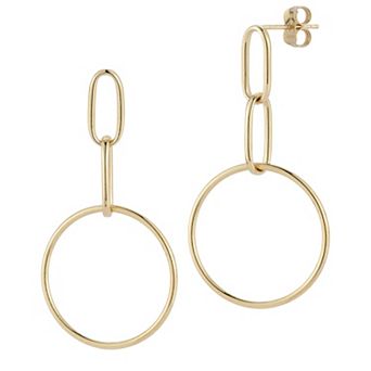 LUMINOR GOLD 14k Gold Circle Drop Earrings