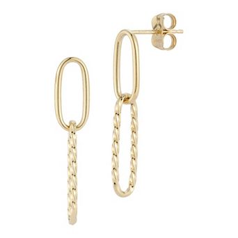 LUMINOR GOLD 14k Gold Twist Link Drop Earrings