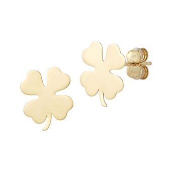 LUMINOR GOLD 14k Gold Clover Stud Earrings