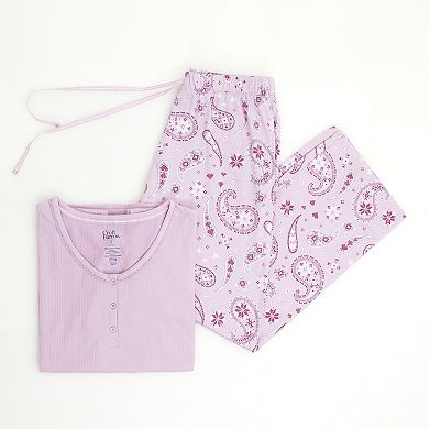 Women's Croft & Barrow® Pajama Top & Pajama Pants Set