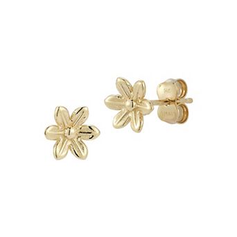 LUMINOR GOLD 14k Gold Flower Stud Earrings