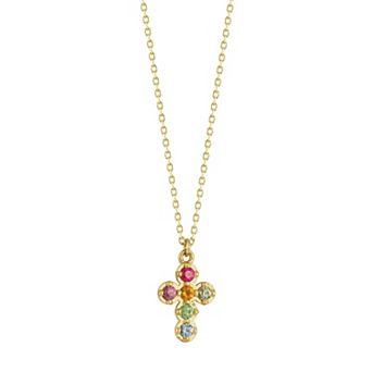 LUMINOR GOLD 14k Gold Cross Pendant Necklace