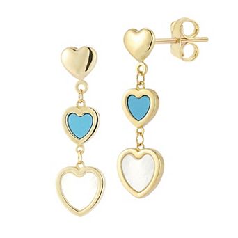 LUMINOR GOLD 14k Gold Heart Drop Earrings