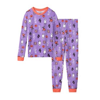 Girls 4-12 Cuddl Duds® Snug Fit Long Sleeve Halloween Pajama Top & Pajama Bottoms Set