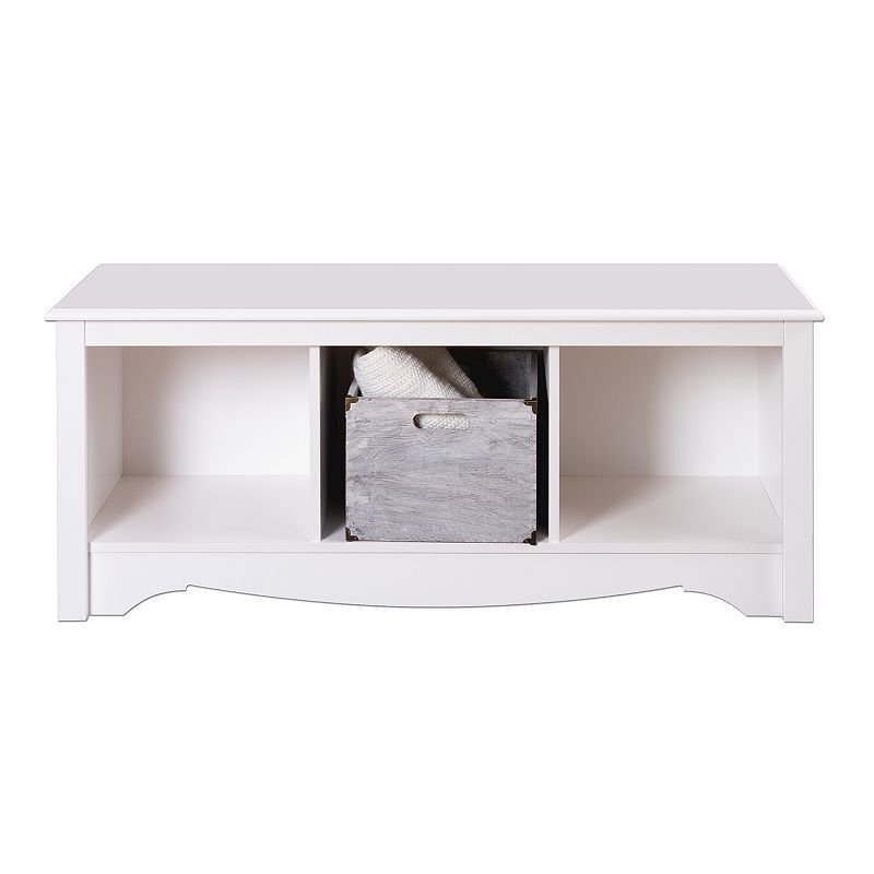 Prepac Cubby Bench, White, Furniture